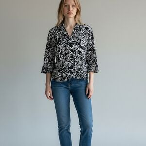 Elegant Paisley Patterned Women's Blazer Size S